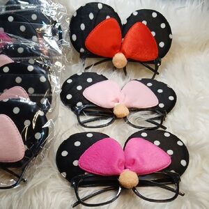 Polka Dot Kids glasses with Red And Pink Bows Set 10